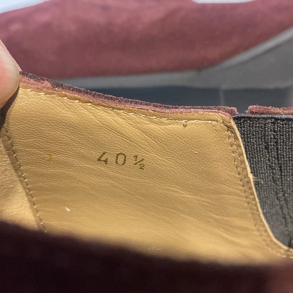 Anyi Lu Italian Suede Burgundy Booties with 3 Inch Heel EU Size 40.5 - Picture 9 of 11